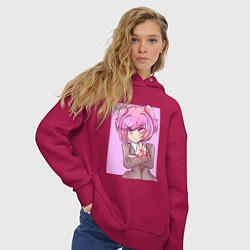 Толстовка оверсайз женская Angry Natsuki, цвет: маджента — фото 2