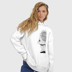 Толстовка оверсайз женская Мафую поет на концерте, цвет: белый — фото 2