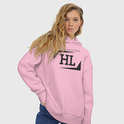 Толстовка оверсайз женская Hockey life HL logo, цвет: светло-розовый — фото 2