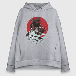 Женское худи оверсайз Годзилла в японском стиле