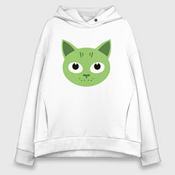 Толстовка оверсайз женская Green Cat, цвет: белый