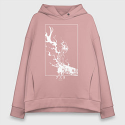 Толстовка оверсайз женская Черный Аста Чёрный клевер, цвет: пыльно-розовый