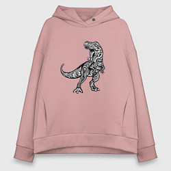 Женское худи оверсайз Тираннозавр узор Мандала