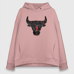Толстовка оверсайз женская Bulls - Jordan, цвет: пыльно-розовый