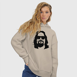 Толстовка оверсайз женская Большой Лебовски Big Lebowski, цвет: миндальный — фото 2