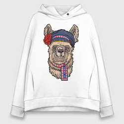 Женское худи оверсайз Славянская лама