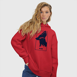 Толстовка оверсайз женская Love Death And Robots Доброй охоты, цвет: красный — фото 2