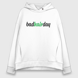 Толстовка оверсайз женская BadHairDay, цвет: белый