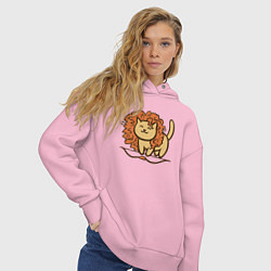 Толстовка оверсайз женская Cat Lion, цвет: светло-розовый — фото 2