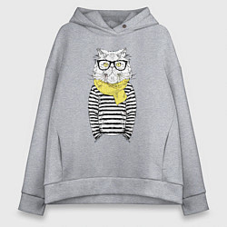 Женское худи оверсайз Hipster Cat