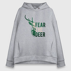 Толстовка оверсайз женская Fear The Deer, цвет: меланж