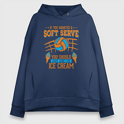 Толстовка оверсайз женская Volley - Soft Serve, цвет: тёмно-синий