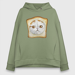 Женское худи оверсайз Bread Cat