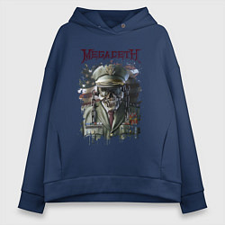 Толстовка оверсайз женская Megadeth Мегадеф Z, цвет: тёмно-синий