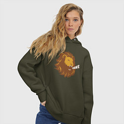 Толстовка оверсайз женская Lion Rawr, цвет: хаки — фото 2