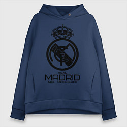Толстовка оверсайз женская Real Madrid, цвет: тёмно-синий