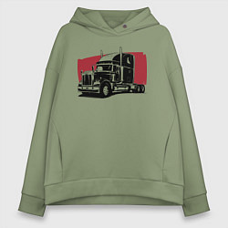 Толстовка оверсайз женская Truck red, цвет: авокадо