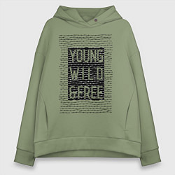 Женское худи оверсайз YOUNG WILD &FREE