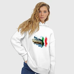Толстовка оверсайз женская Страны Италия Сицилия, цвет: белый — фото 2