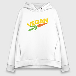 Толстовка оверсайз женская Vegan Life, цвет: белый