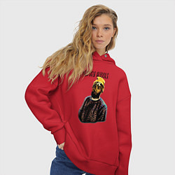 Толстовка оверсайз женская Hip Hop Hussle, цвет: красный — фото 2