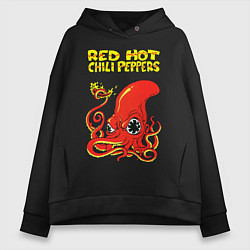 Толстовка оверсайз женская RED HOT CHILI PEPPERS, цвет: черный