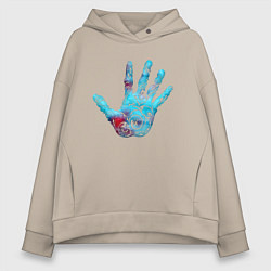 Женское худи оверсайз След ладони