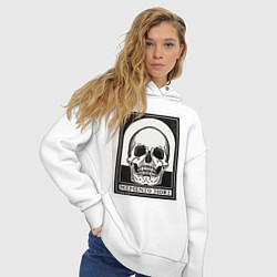 Толстовка оверсайз женская Memento mori помни о смерти, цвет: белый — фото 2