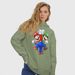 Толстовка оверсайз женская Mario Bros, цвет: авокадо — фото 2