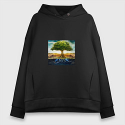 Женское худи оверсайз Древо баланса