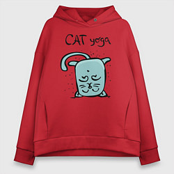 Женское худи оверсайз Кот и йога