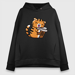 Женское худи оверсайз Тигренок и кофе