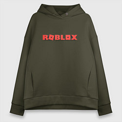 Женское худи оверсайз Roblox logo red роблокс логотип красный