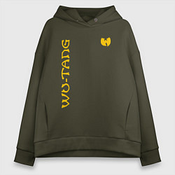 Толстовка оверсайз женская WU TANG CLAN LOGO YELLOW, цвет: хаки