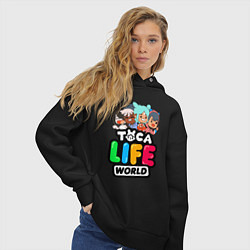 Толстовка оверсайз женская TOCA LIFE WORLD ТОКА ЛАЙФ ВОРЛД ПЕРСОНАЖИ, цвет: черный — фото 2