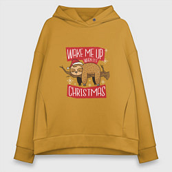 Женское худи оверсайз Wake me up when its Christmas