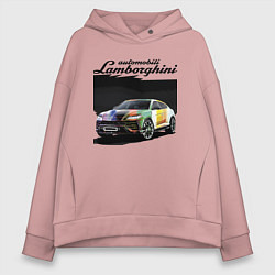 Толстовка оверсайз женская Lamborghini Urus - это очень круто!, цвет: пыльно-розовый