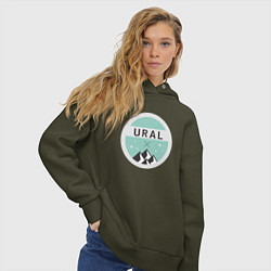 Толстовка оверсайз женская УРАЛ 01, цвет: хаки — фото 2