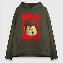 Женское худи оверсайз ROBLOX RED LOGO LEGO FACE