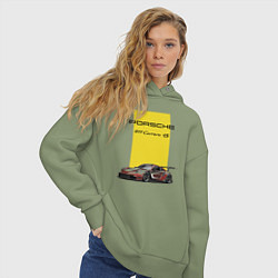 Толстовка оверсайз женская Porsche Carrera 4S Motorsport, цвет: авокадо — фото 2