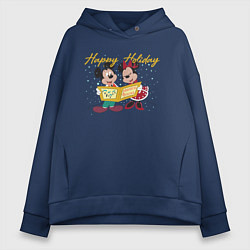 Женское худи оверсайз Happy Holoday Mouse