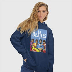 Толстовка оверсайз женская The Beatles - world legend!, цвет: тёмно-синий — фото 2