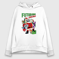 Толстовка оверсайз женская Christmas Futurama, цвет: белый