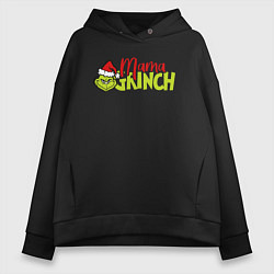 Толстовка оверсайз женская Mama Grinch Family, цвет: черный