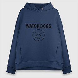 Толстовка оверсайз женская Watch Dogs, цвет: тёмно-синий