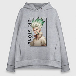 Толстовка оверсайз женская Доктор Стоун Сенку Ишигами, цвет: меланж