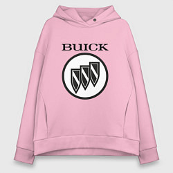 Толстовка оверсайз женская Buick Black and White Logo, цвет: светло-розовый