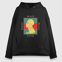 Толстовка оверсайз женская PUCCI GOLD ПУЧЧИ ЗОЛОТО, цвет: черный