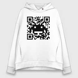 Толстовка оверсайз женская QR-Monster, цвет: белый