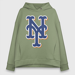 Толстовка оверсайз женская New York Mets - baseball team, цвет: авокадо